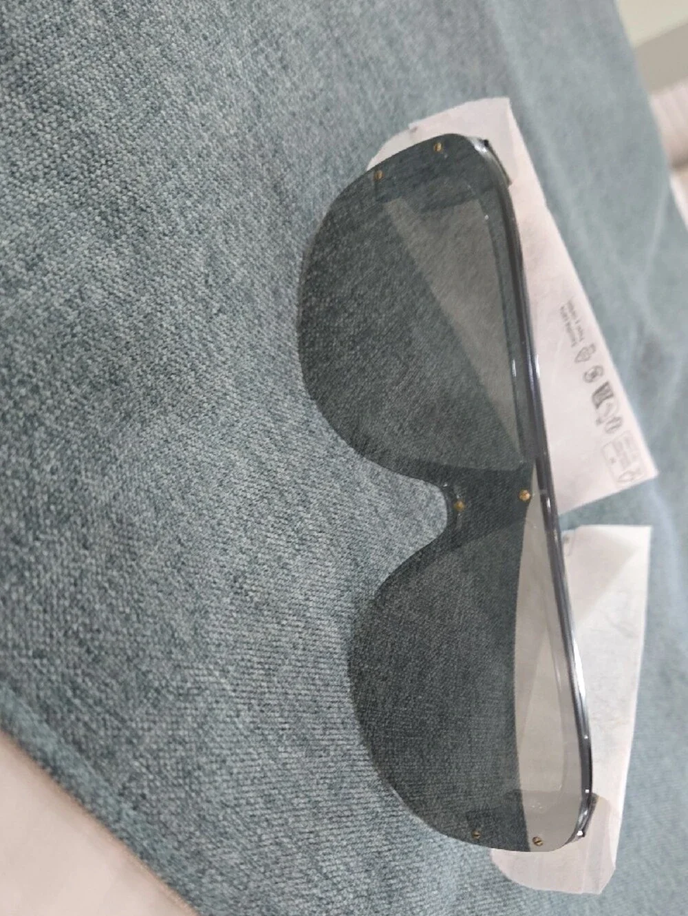 Authentic Versace Shield Sunglasses in Silver with Gold Rivet Accents STYLE:4391